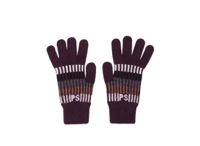 Paul Smith Logo-Jacquard Knit Gloves "DarkRed"