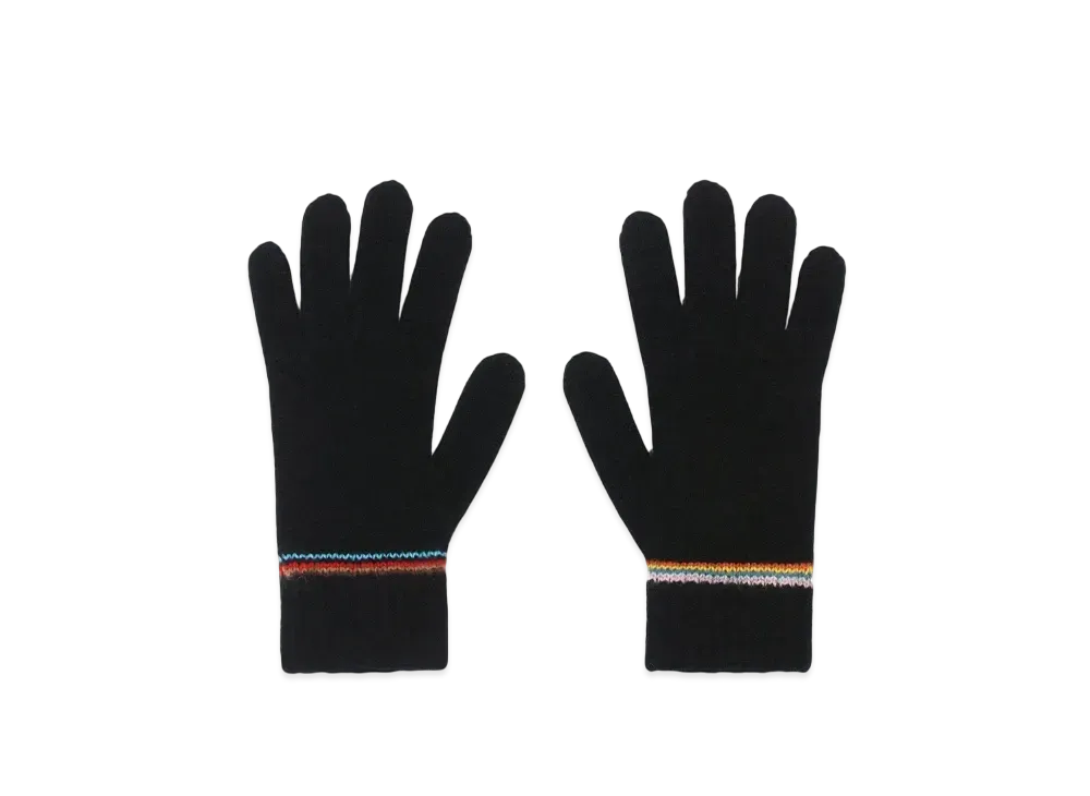 Paul Smith Signature Stripe Knit Gloves "Black"