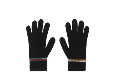 Paul Smith Signature Stripe Knit Gloves "Black"