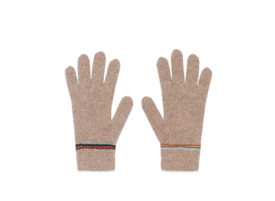 Paul Smith Signature Stripe Knit Gloves "Beige"