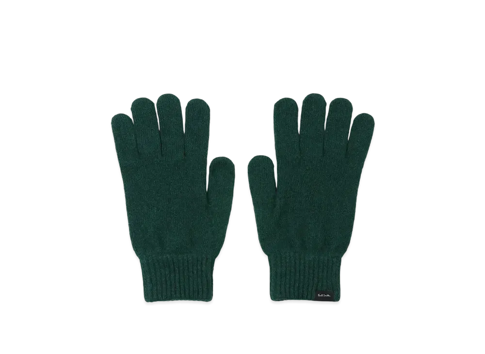 Paul Smith Logo Tab Knit Gloves "DarkGreen"