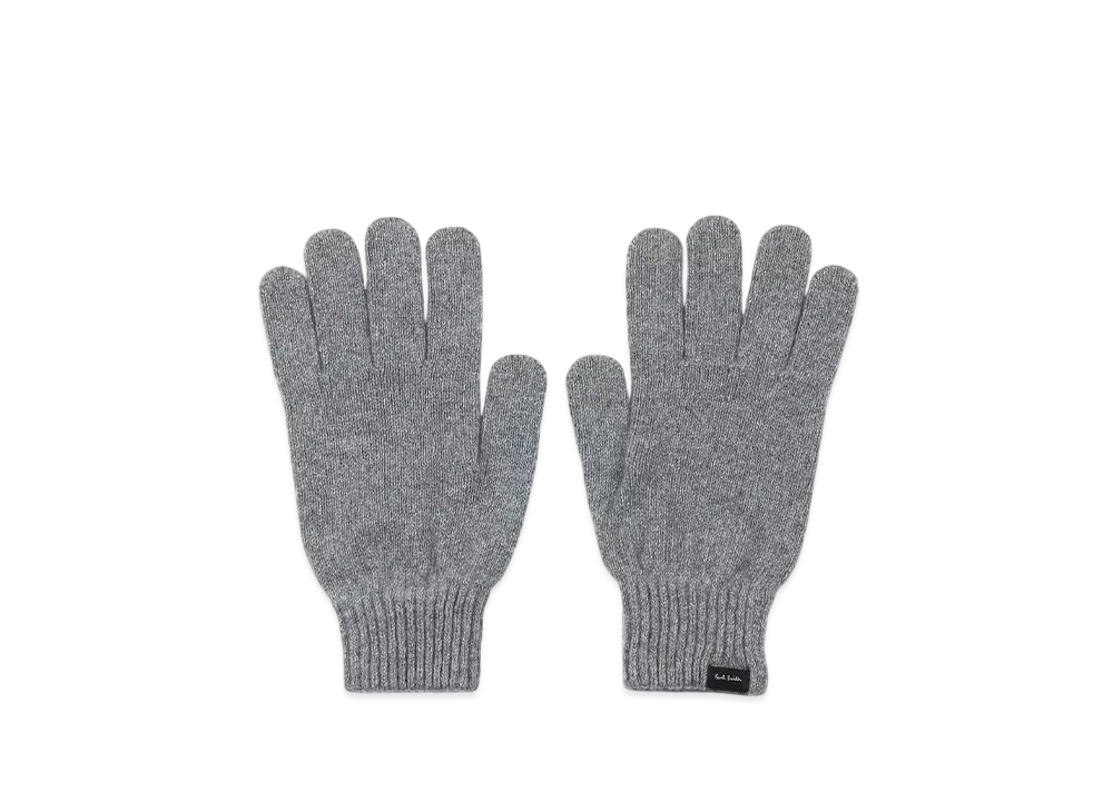 Paul Smith Logo Tab Knit Gloves "Gray"