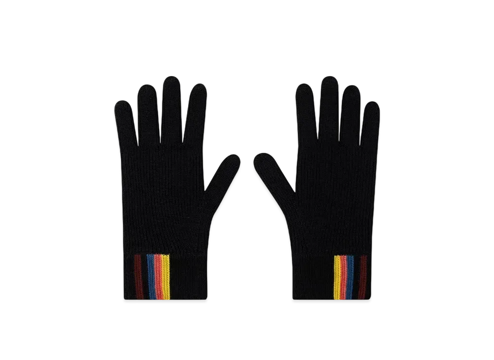 Paul Smith Artist Stripe Point Gloves "Black"