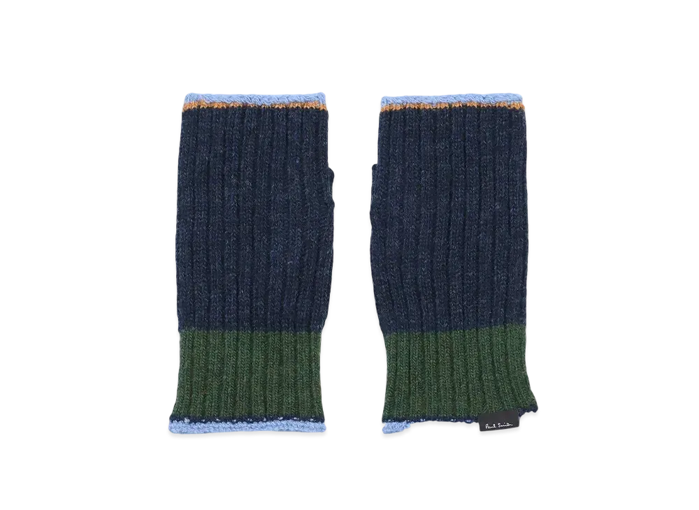 Paul Smith Contrast Color Half Gloves "Navy"