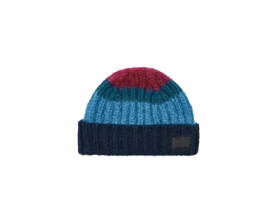 Paul Smith Cropped Logo Multi-Border Knit Cap "Navy"