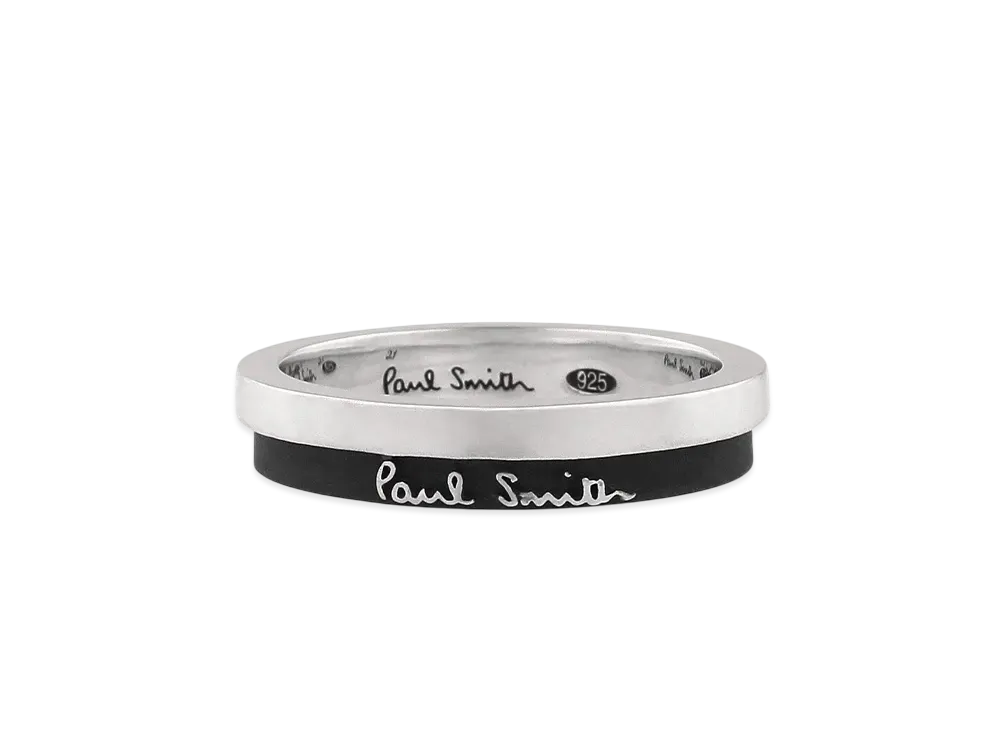 Paul Smith Bicolor Logo Ring "Silver"