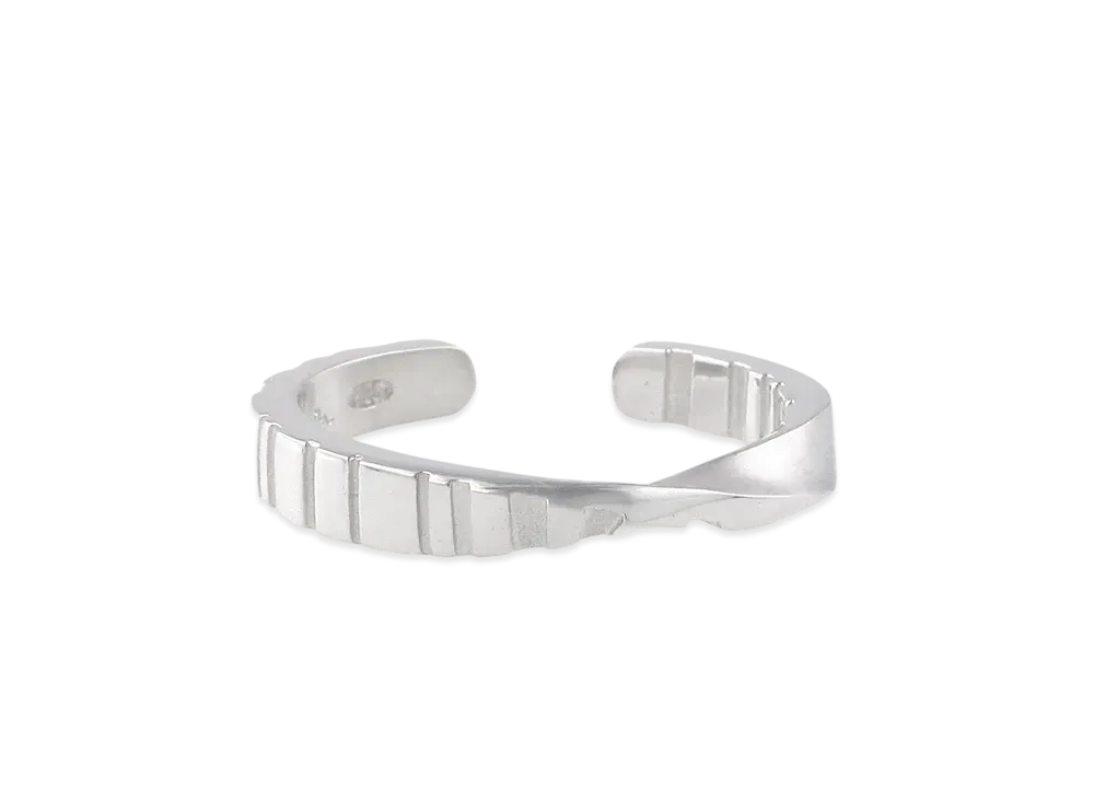 Paul Smith Shadow Stripe Emboss Open Ring "Silver"