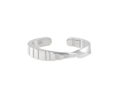 Paul Smith Shadow Stripe Emboss Open Ring "Silver"