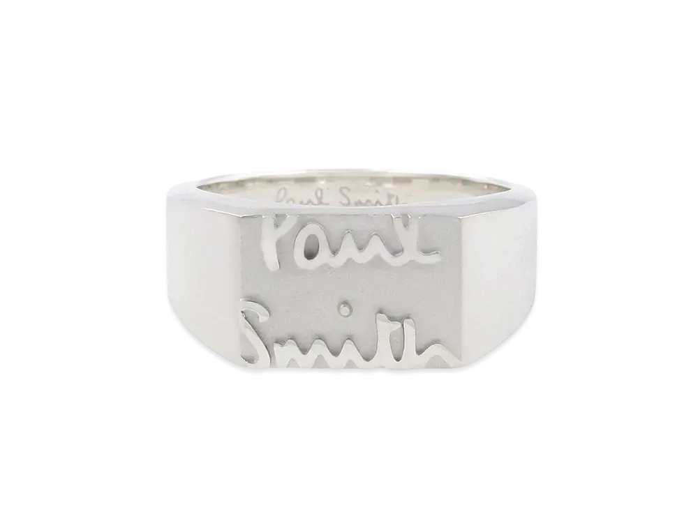 Paul Smith Cropped Logo Ring "Silver"