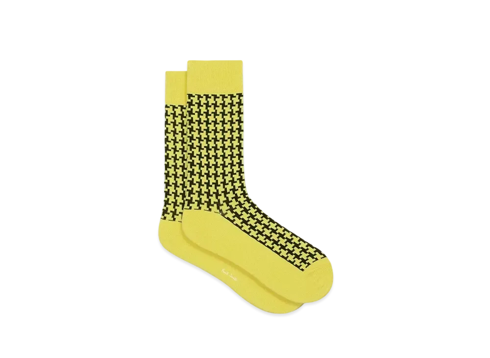 Paul Smith Houndstooth Socks "LightYellow"