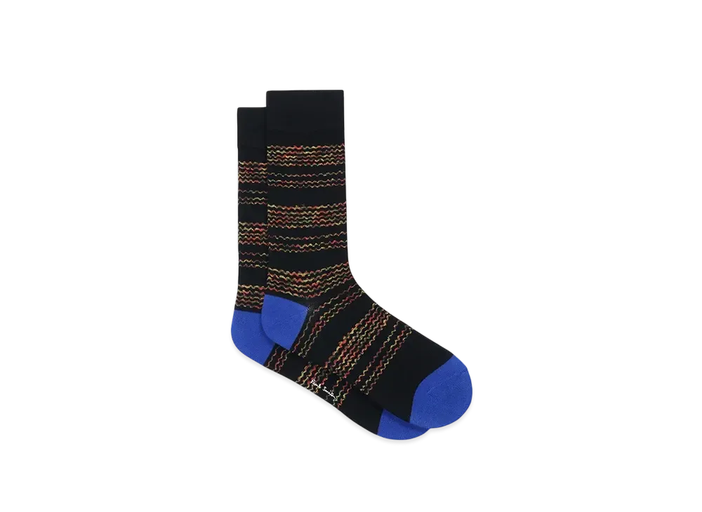 Paul Smith Wave Border Casual Socks "Black"