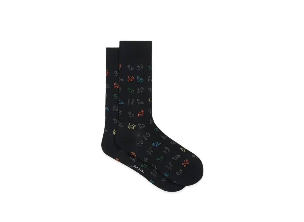Paul Smith Sketch Dogs Socks "Black"