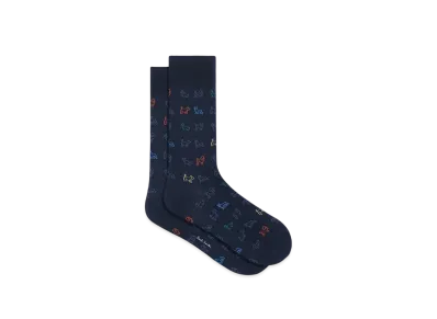 Paul Smith Sketch Dogs Socks "Navy"