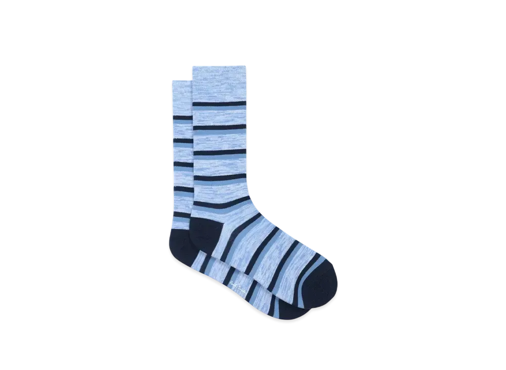 Paul Smith Melange Border Casual Socks "Blue"