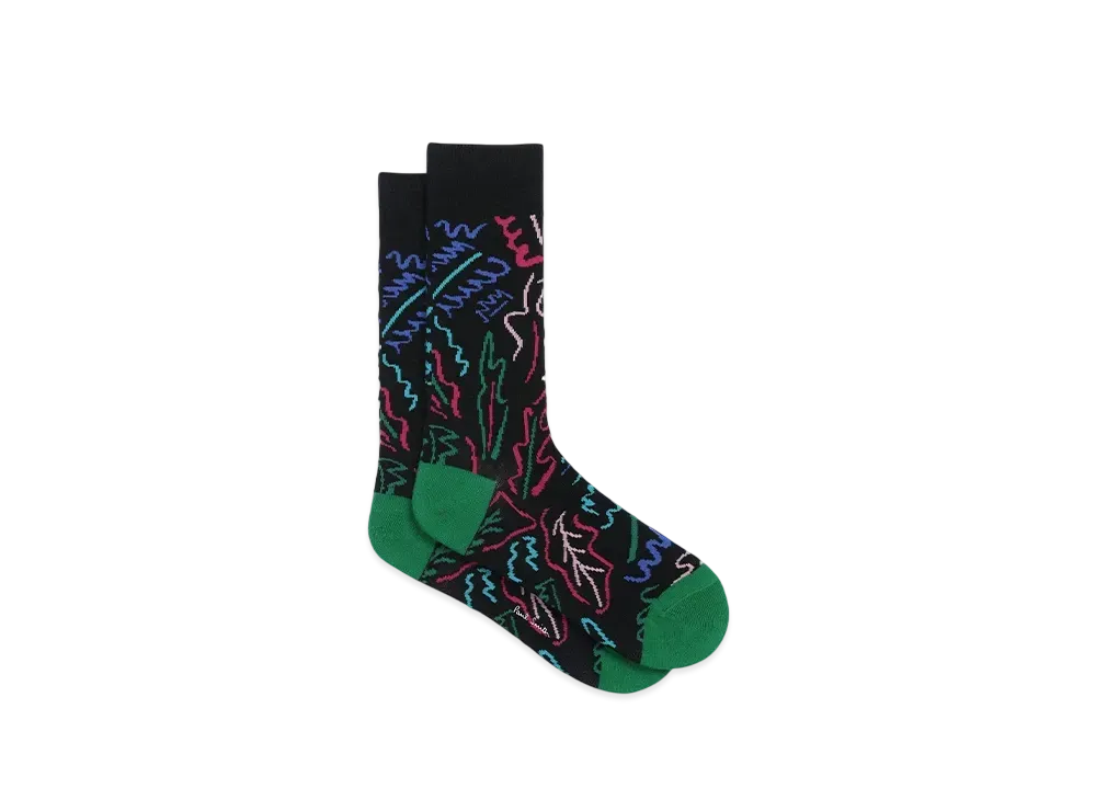 Paul Smith Chicory Leaves Casual Socks "Black"