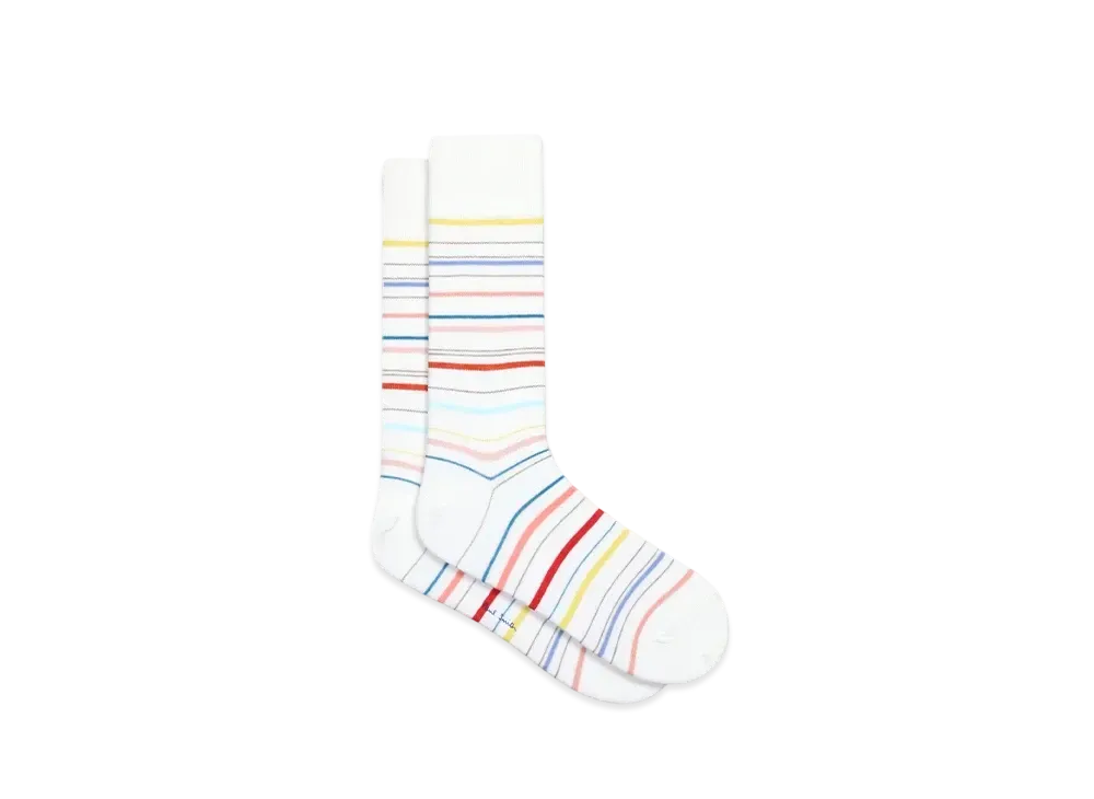 Paul Smith Pencil Stripe Socks "White"