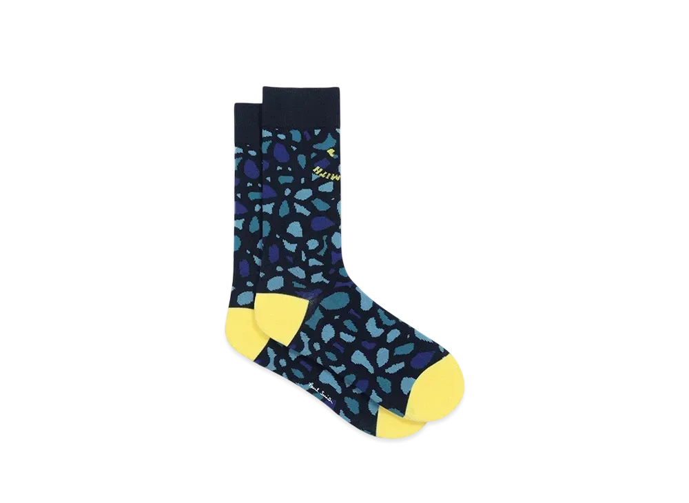 Paul Smith Happy Floral Camo Casual Socks "Navy"