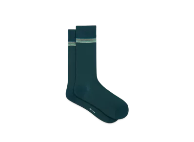 Paul Smith Signature Stripe Line Socks "DarkGreen"