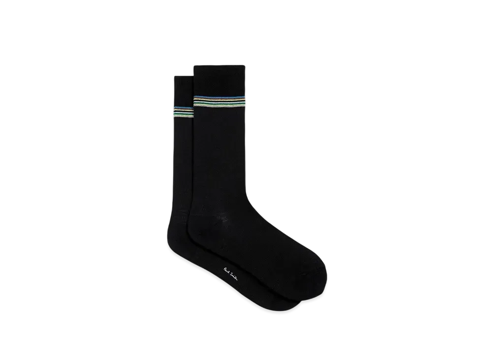 Paul Smith Signature Stripe Line Socks "Black"
