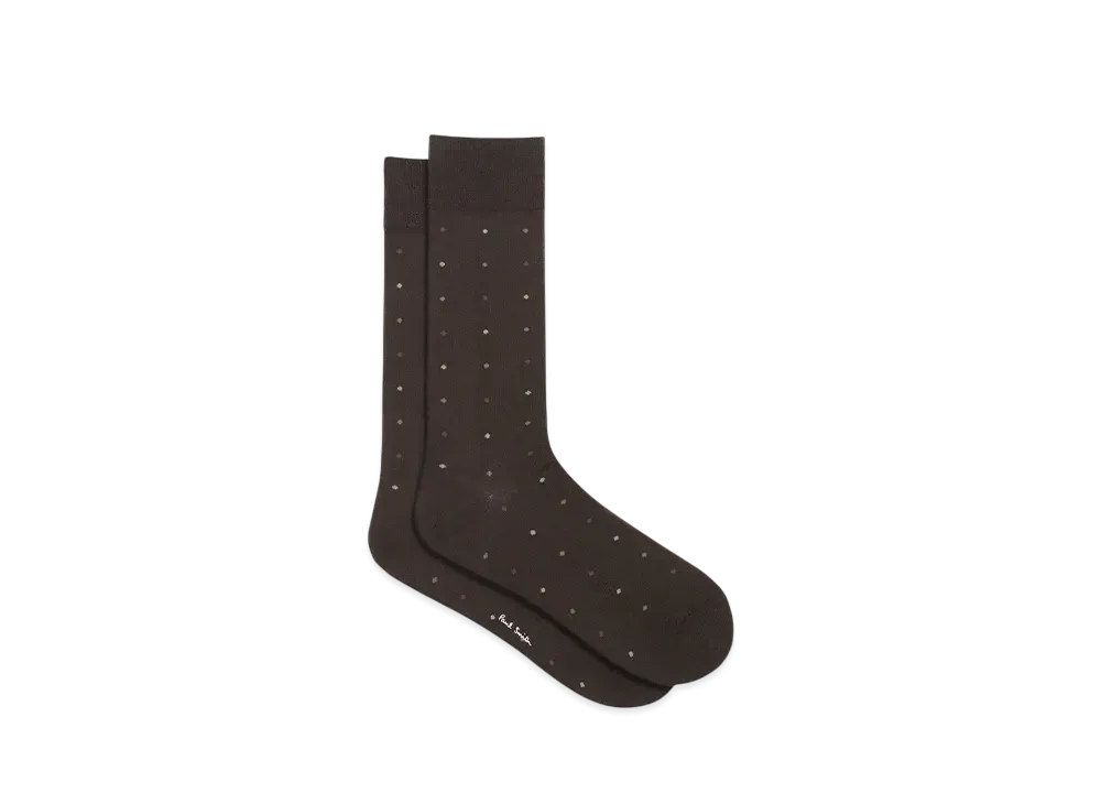 Paul Smith Tonal Color Dot Socks "DarkBrown"
