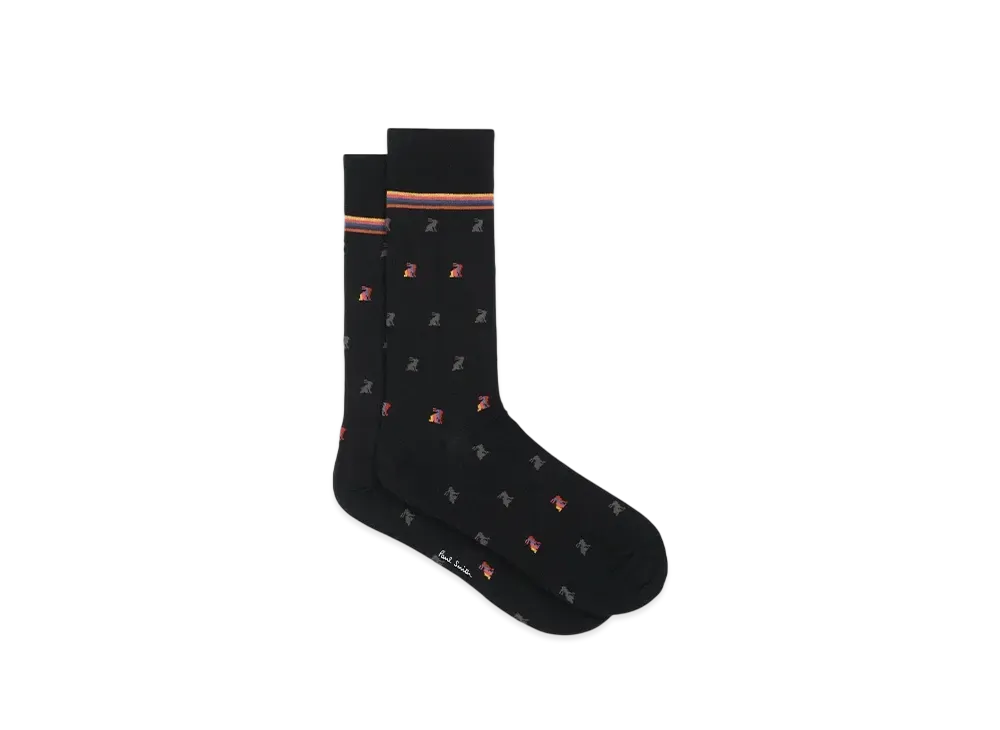 Paul Smith Artist Stripe Rabbit Socks "Black"