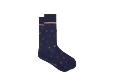 Paul Smith Artist Stripe Rabbit Socks "Navy"