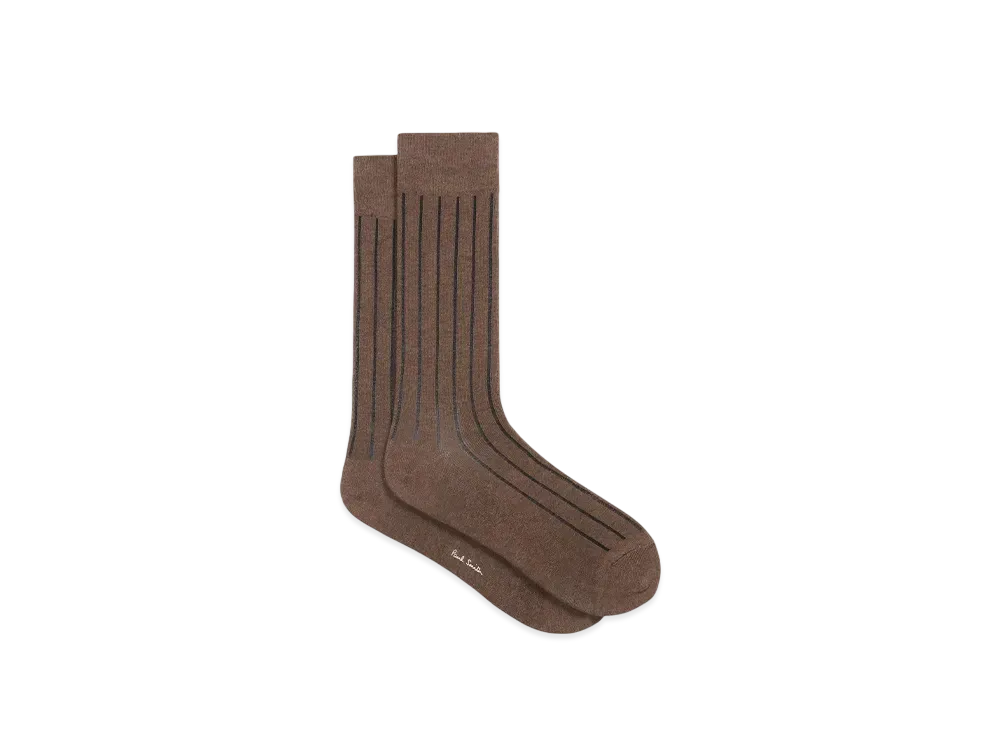 Paul Smith Pinstripe Socks "DarkBrown"
