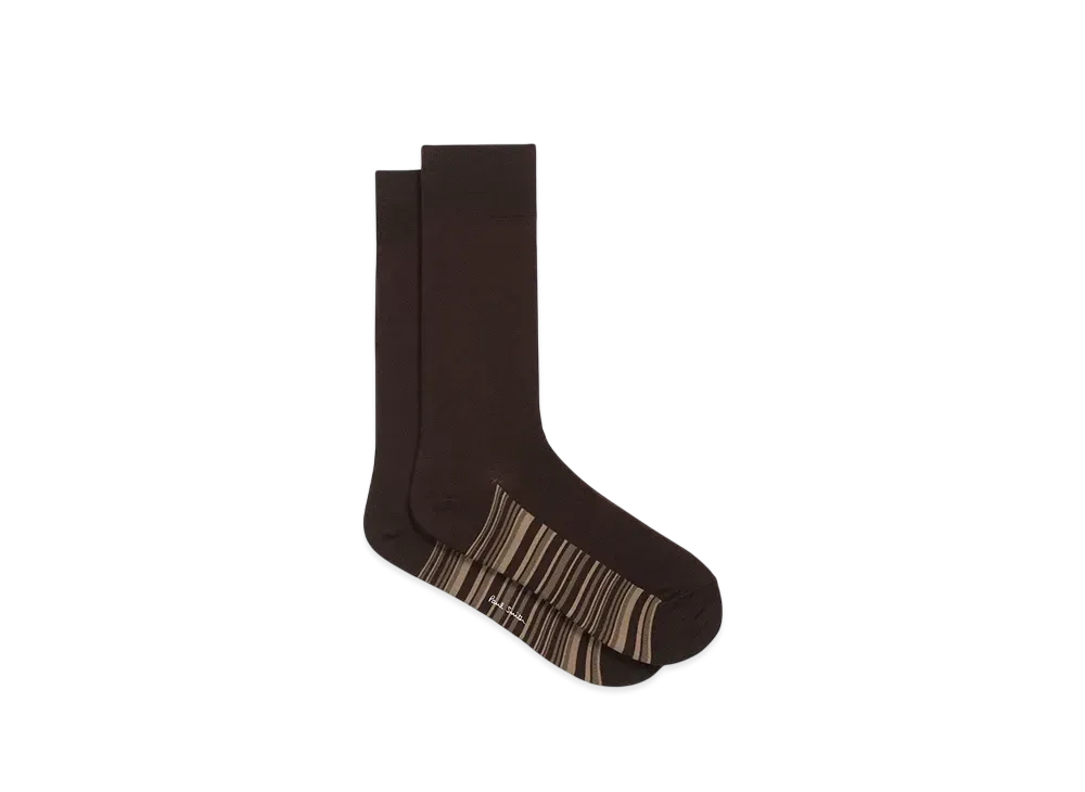 Paul Smith Tonal Stripe Socks "ChocolateBrown"