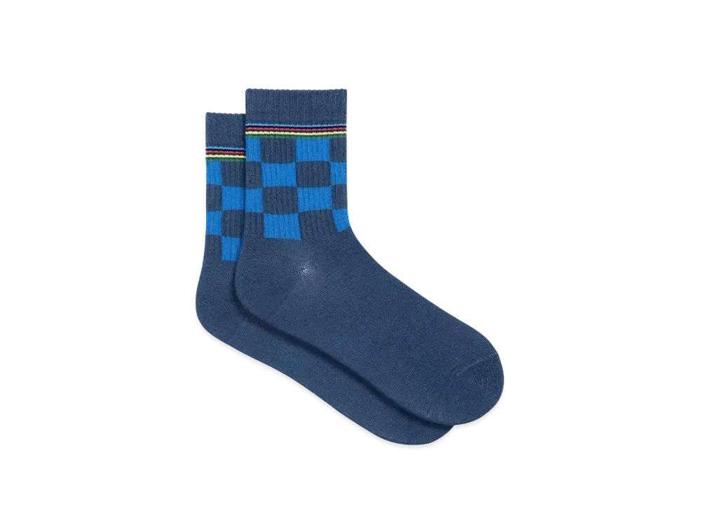 Paul Smith Block Check Socks "Blue"