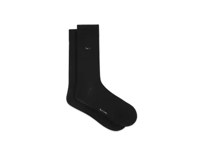 Paul Smith Colorful Logo Embroidered Socks "Black"