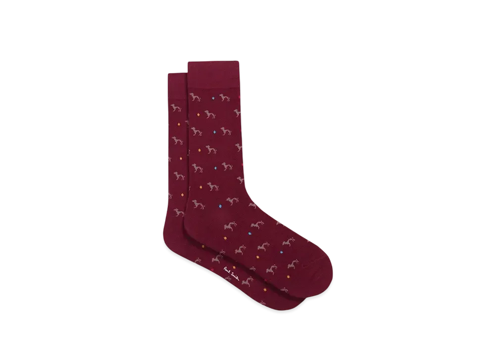 Paul Smith Dogs Casual Socks "DarkRed"