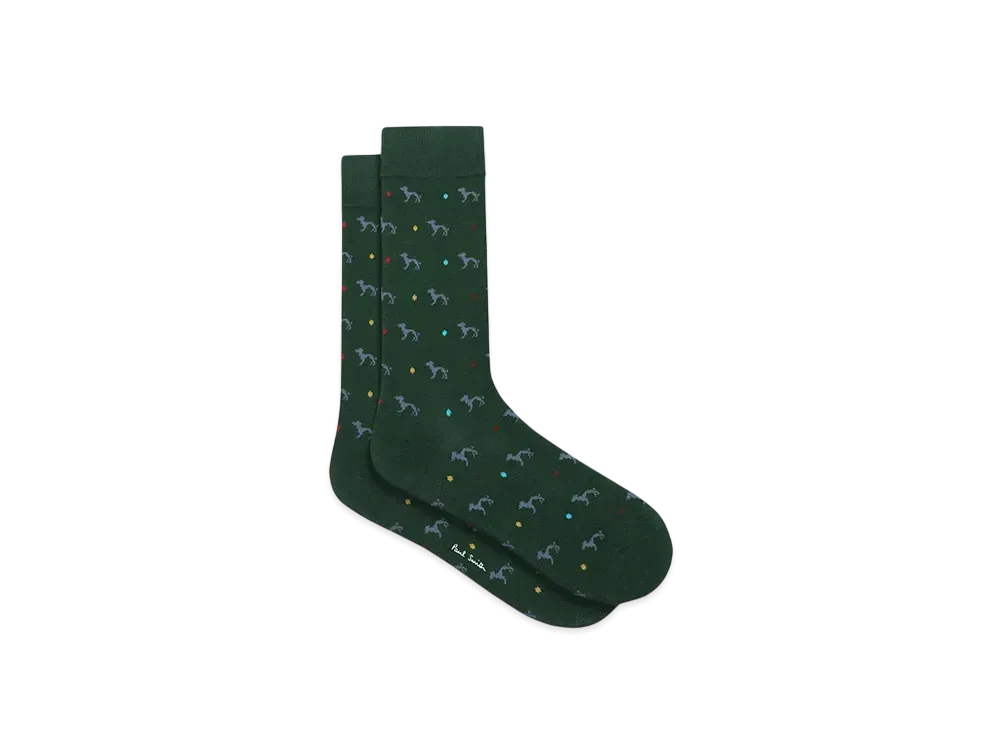 Paul Smith Dogs Casual Socks "DarkGreen"