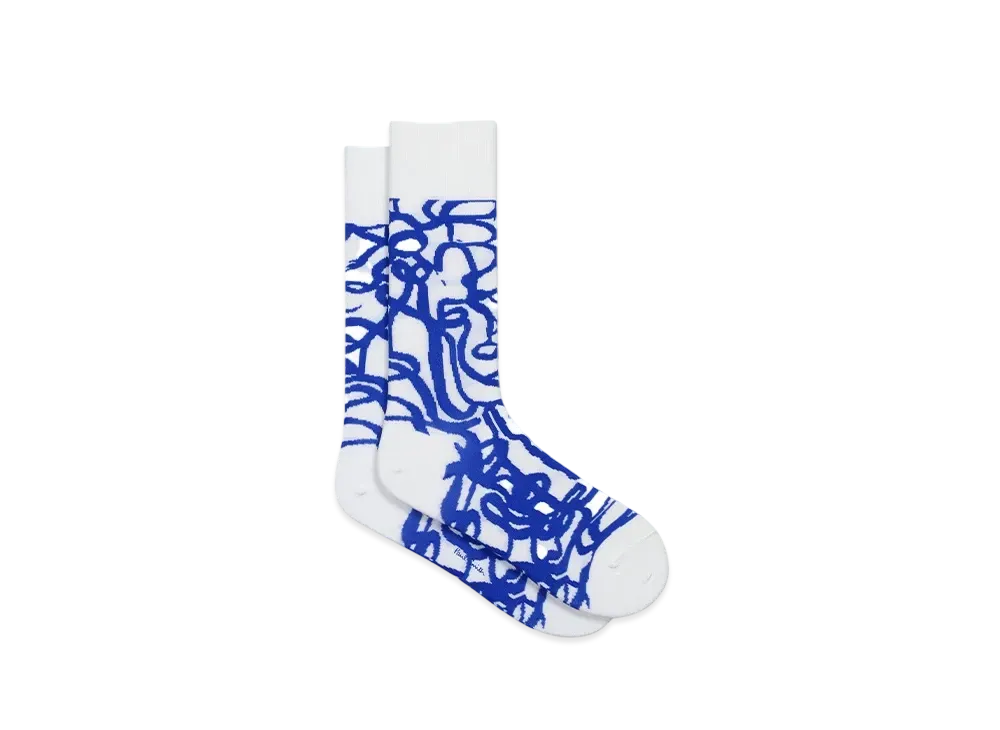Paul Smith Le Soir Squiggle Socks "White"
