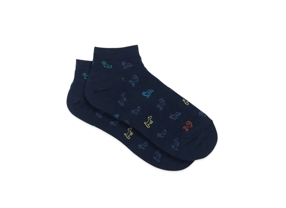 Paul Smith Sketch Dogs Short Socks "Navy"