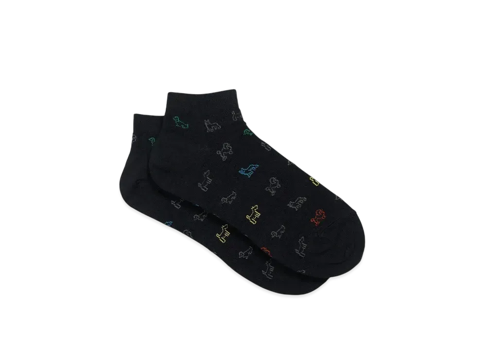 Paul Smith Sketch Dogs Short Socks "Black"