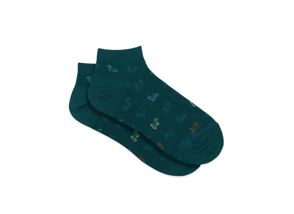 Paul Smith Sketch Dogs Short Socks "DarkGreen"