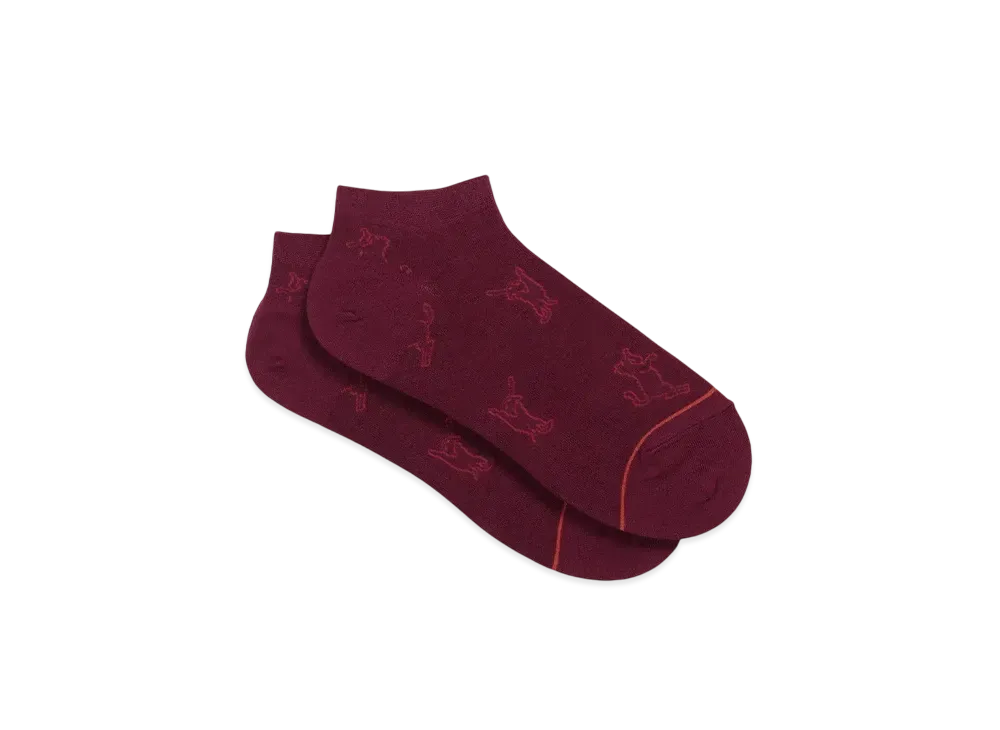 Paul Smith Moving Cat Short Socks "DarkRed"