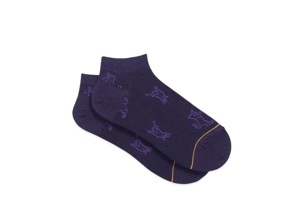 Paul Smith Moving Cat Short Socks "DarkPurple"