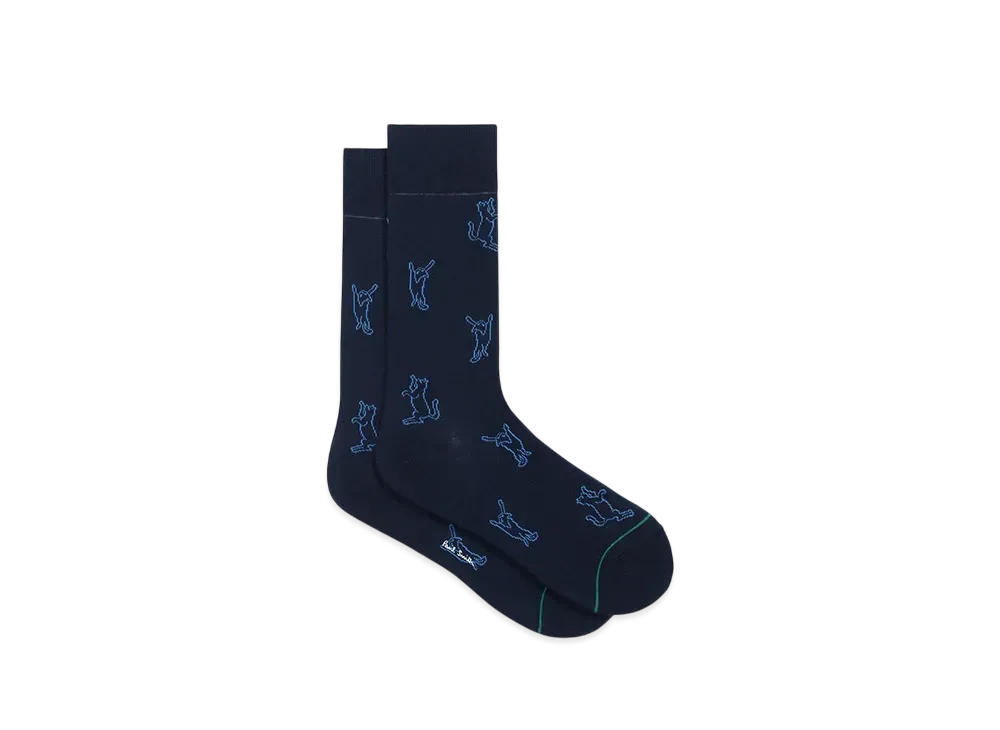 Paul Smith Moving Cat Socks "Navy"