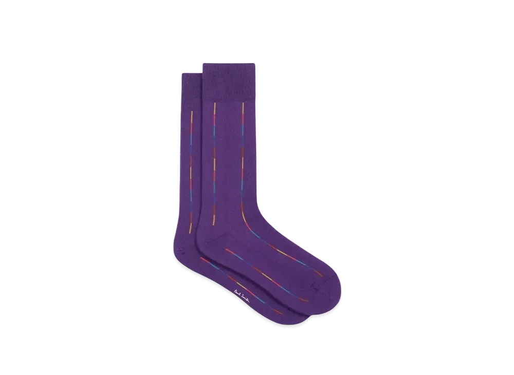 Paul Smith Artist Stripe Double Line Socks "Purple"
