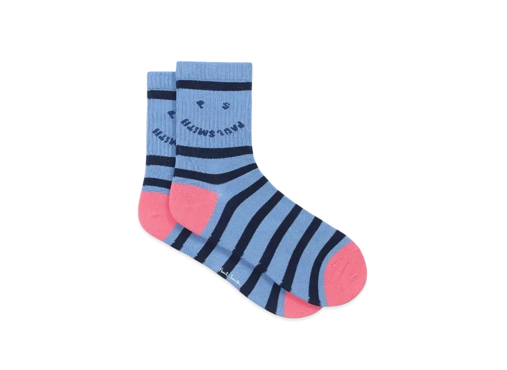 Paul Smith Happy Striped Socks "Blue"