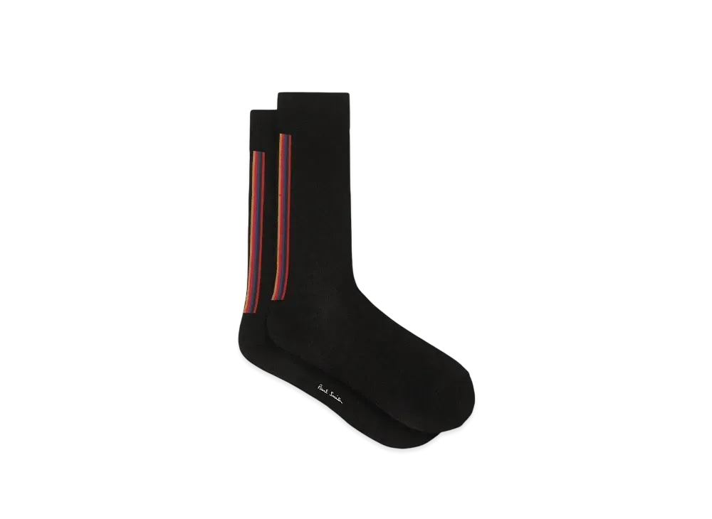 Paul Smith Artist Stripe Backline Socks "Black"