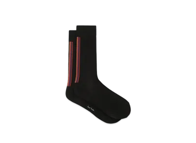 Paul Smith Artist Stripe Backline Socks "Black"