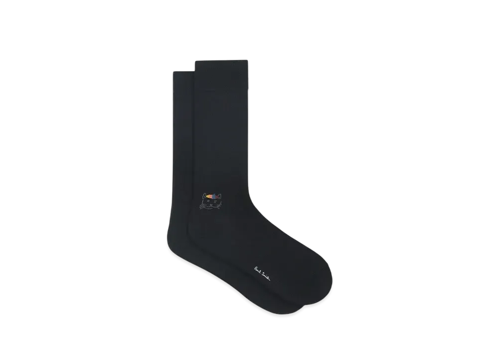 Paul Smith Artist Stripe Cat Socks "Black"