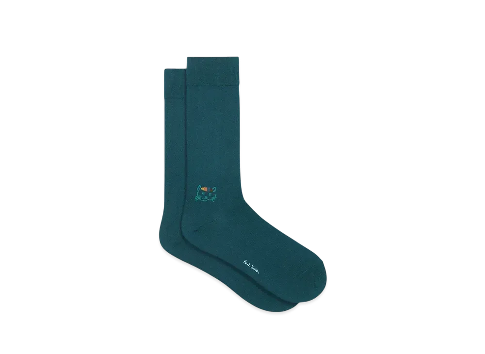 Paul Smith Artist Stripe Cat Socks "DarkGreen"