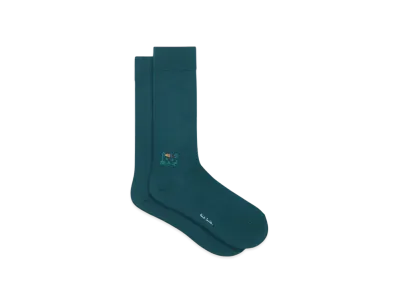 Paul Smith Artist Stripe Cat Socks "DarkGreen"