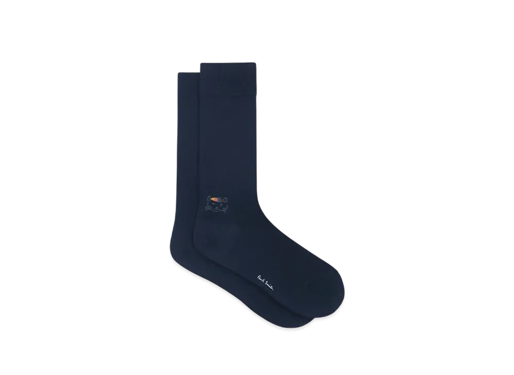 Paul Smith Artist Stripe Cat Socks "Navy"