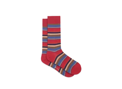 Paul Smith Random Border Socks "Red"