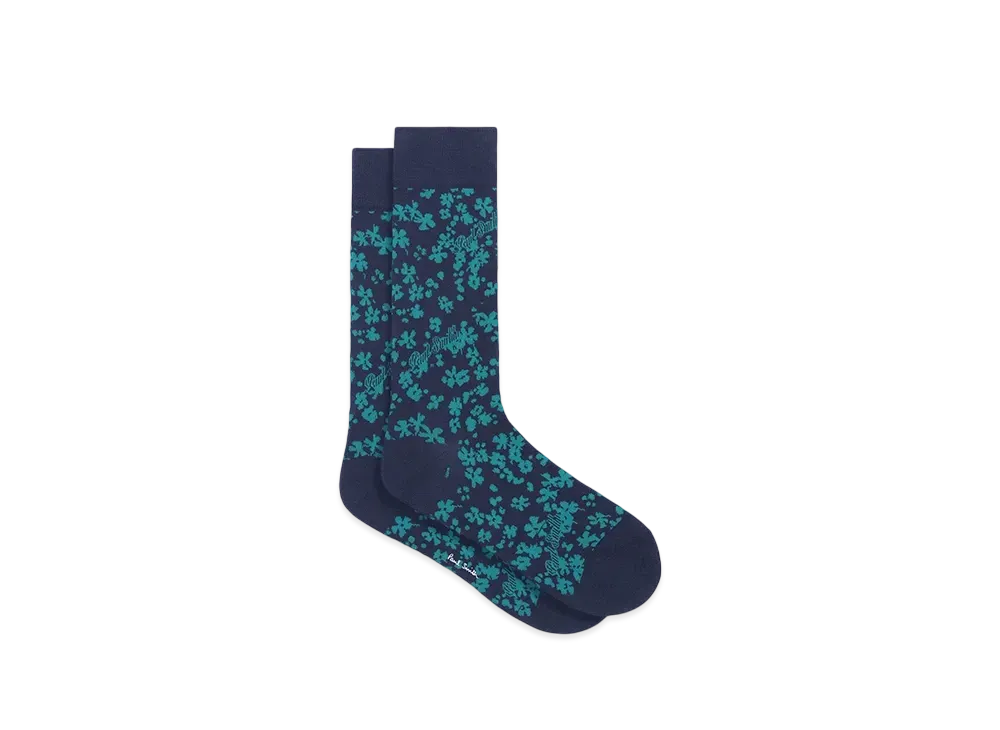 Paul Smith Logo Flower Socks "Blue"