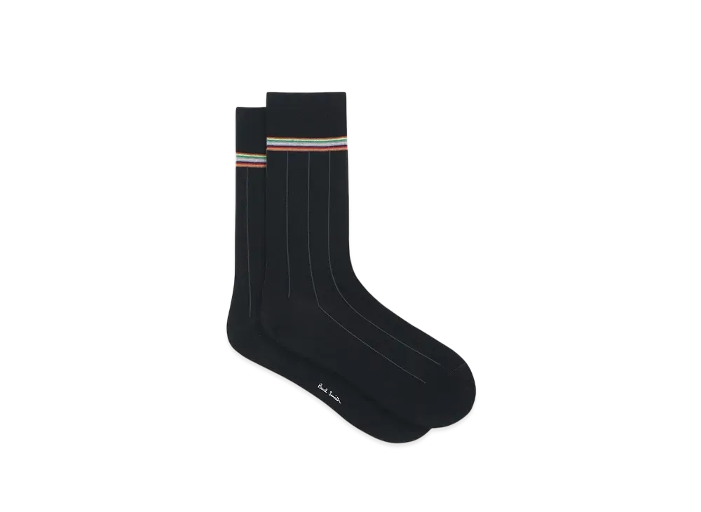 Paul Smith Signature Striped Point Socks "Black"
